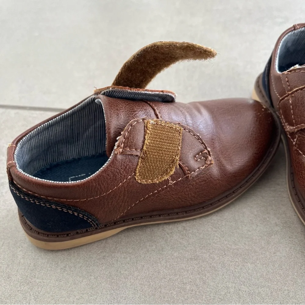 Max + Jake Classic Brown Ollie Oxford Toddler Boy Dress Shoes With Strap Size 8